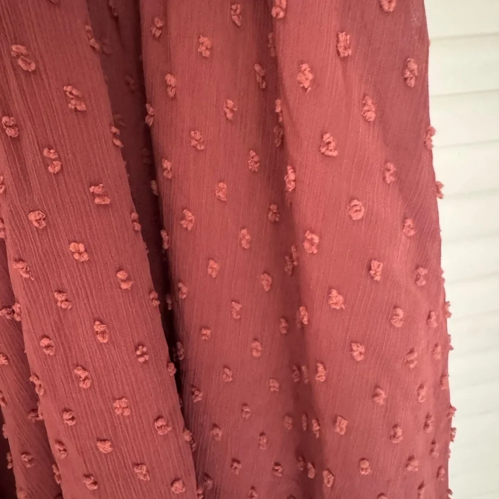Dee Elly Ruffled Burgundy Dress